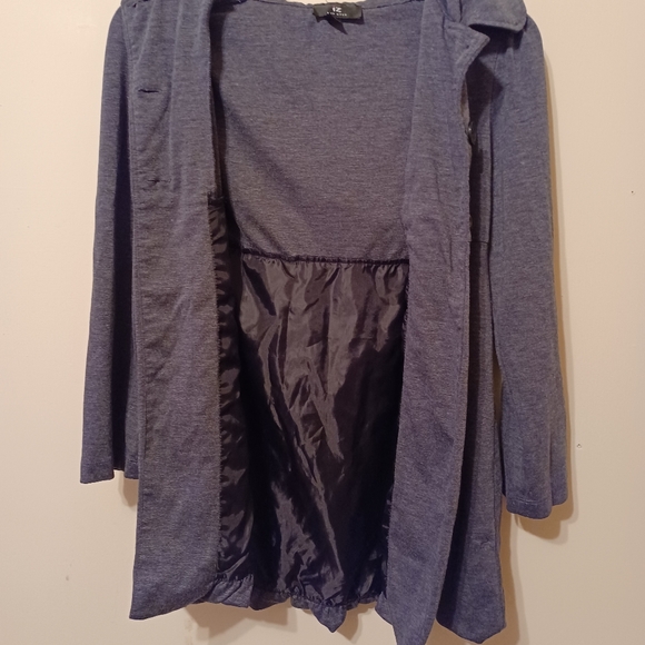 COPY - Amy Byer Womens Grey Hooded Large Button Jacket - Picture 3 of 6